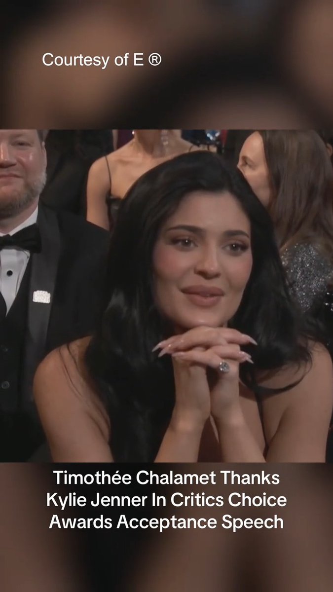 Timothée Chalamet thanks Kylie Jenner during his acceptance speech for Best Actor in #MartySupreme at the #CriticsChoiceAwards.