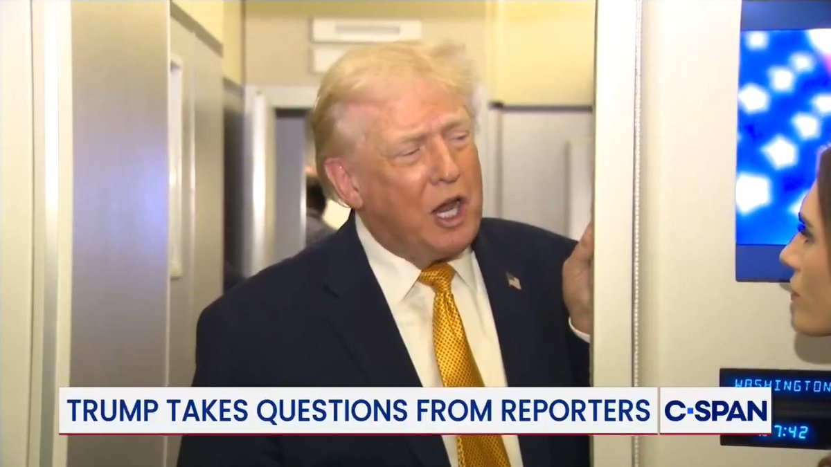President Trump on Venezuela: "We're dealing with the people who just got sworn in. Don’t ask me who's in charge because I’ll give you an answer and it will be very controversial." Q: "What does that mean?" President Trump: "We’re in charge."