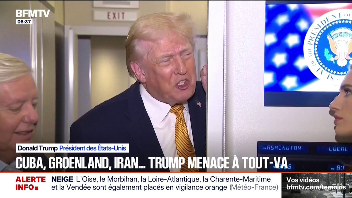 Donald Trump continue de menacer Cuba, le Groenland, ou encore l'Iran