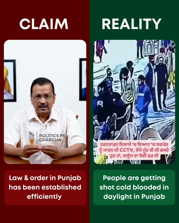 The Sorry Situation of Law & Order in AAP ruled Punjab. Unlike Delhi, he has Police under his control in Punjab.