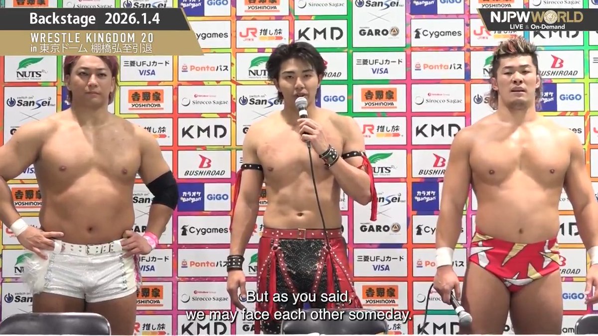 .武知 海青 , “HEAT STORM” 上村 優也 and 海野 翔太 / Shota Umino WRESTLE KINGDOM 20 (January. 4th, 2025) Backstage comments! Watch FREE|無料公開中 ⇒ From the profile URL|「NJPW WORLD」で検索 1/4(日) #njwk20 #棚橋引退 のBSコメントを #NJPWWORLD で無料公開中! #NJPW