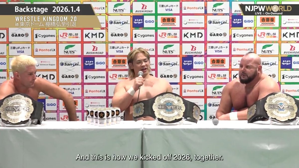 .Hartley Jackson / ハートリー・ジャクソン , 大岩陵平 Ryohei Oiwa and ZSJ. Ⓥ #TMDK WRESTLE KINGDOM 20 (January. 4th, 2025) Backstage comments! Watch FREE｜無料公開中 ⇒ From the profile URL｜「NJPW WORLD」で検索 1/4(日) #njwk20 #棚橋引退 のBSコメントを #NJPWWORLD で無料公開中! #NJPW