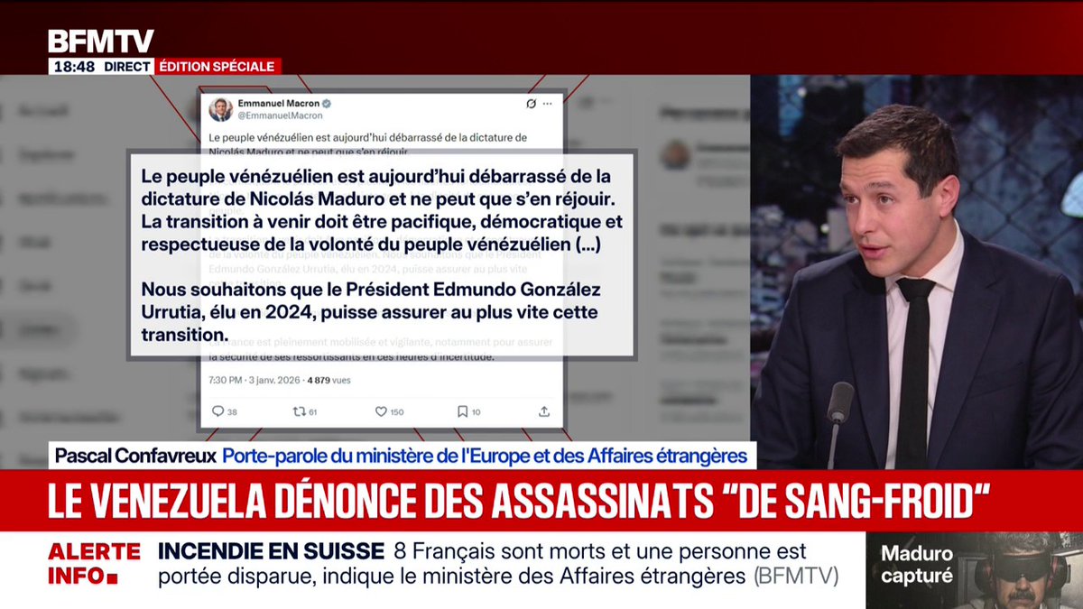 🔴🇫🇷 ALERTE INFO | Imbroglio sur le Venezuela. Le Quai d'Orsay CONDAMNE l'attaque des Etats-Unis. "C'est ce que dit le ministre et le président complète" Même le journaliste est choqué.