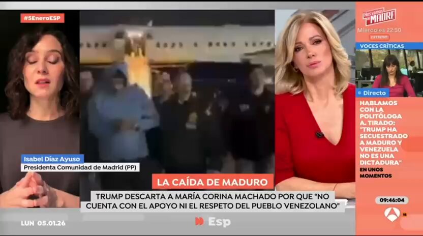 ▶️ "El mundo mira a María Corina Machado como la líder indiscutible del futuro y de la propia Venezuela, por lo menos para todos aquellos que hemos estado involucrados en este en esta causa". 🔴 La presidenta Isabel Díaz Ayuso en una entrevista en Antena 3 Noticias.