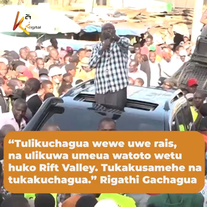 “Tulikuchagua wewe uwe rais, na ulikuwa umeua watoto wetu huko Rift Valley. Tukakusamehe na tukakuchagua.” Rigathi Gachagua