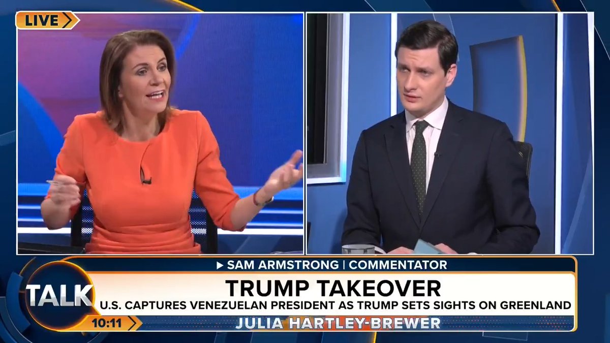 🚨 "Maduro is an absolute CROOK! Socialism, corruption, and drug trafficking. It's a great thing he's not in office." Julia Hartley-Brewer slams "lefty-nonsense" commentary on Donald Trump's operation in which he arrested Venezuelan leader Nicolas Maduro. Julia Hartley-Brewer