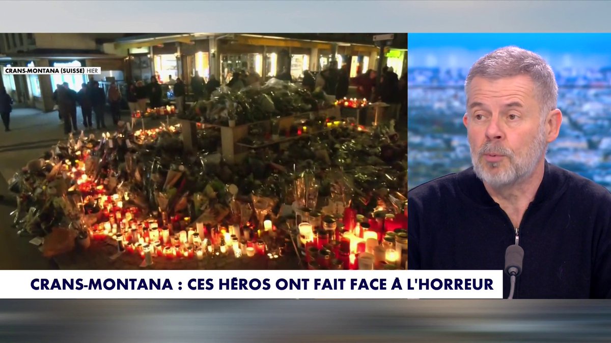 Eric Naulleau : «Il y a eu trois attitudes : ceux qui ont foncé dans le brasier, ceux qui n’ont pas foncé, et les gens qui ont filmé et ça me dépasse», à propos de l’incendie du bar à Crans-Montana, dans #MidiNews