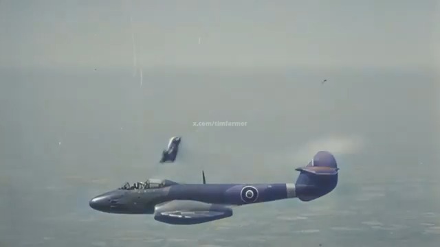 On July 24, 1946, Bernard Lynch, a Martin-Baker engineer, volunteered to become the first in Britain to live-eject using a Martin-Baker seat. He safely escaped a Meteor F3 at 8,000 ft &amp; 320 mph, and landed safely. He made a further 16 test ejections.👀