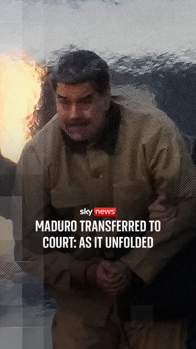 Vehicles transferred Nicolas Maduro, 63, from the detention facility in Brooklyn, where he was held, to the Daniel Patrick Manhattan United States Courthouse. He and his wife, Cilia Flores, 69, are due to make an initial appearance at the Manhattan federal court this afternoon.