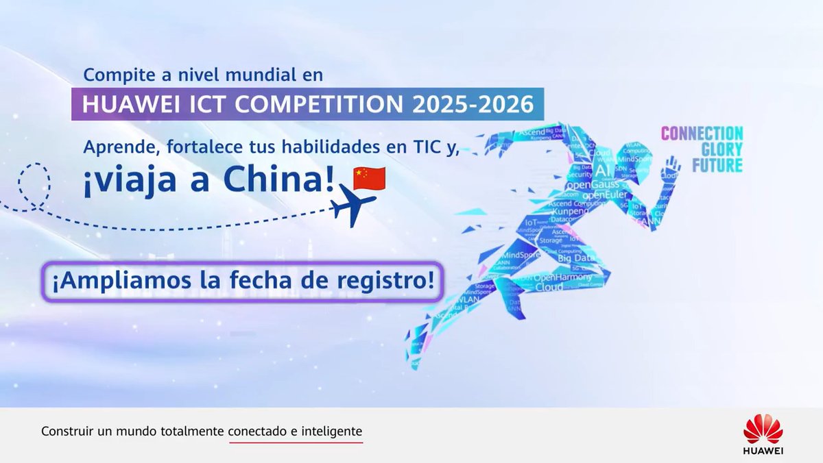 ¡Ampliamos la fecha de registro para ICT Competition 2025-2026 hasta el 15 de enero! Sé parte de este evento global de competencia e intercambio para impulsar tus conocimientos en TIC y tener la oportunidad de viajar a China a la final global. Clic en el video para registro👇