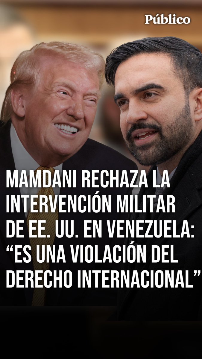 🎥Mamdani habló por teléfono con Trump para expresar su oposición a una intervención militar de EE. UU. en Venezuela. El alcalde de Nueva York condenó cualquier acción militar de Estados Unidos en el país sudamericano: “Es una violación del derecho internacional”.