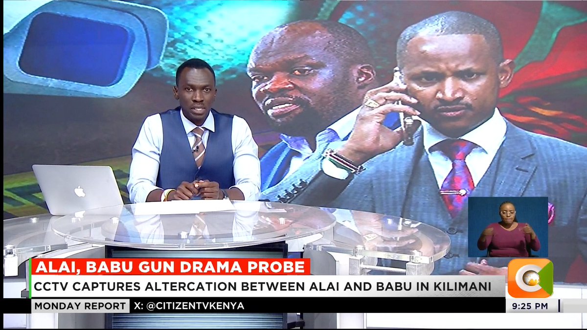 Alai, Babu Gun Drama Probe: CCTV captures altercation between Alai and Babu in Kilimani Alai denies drawing his gun during the argument Police have taken Alai’s gun as investigations begin #CitizenMondayReport