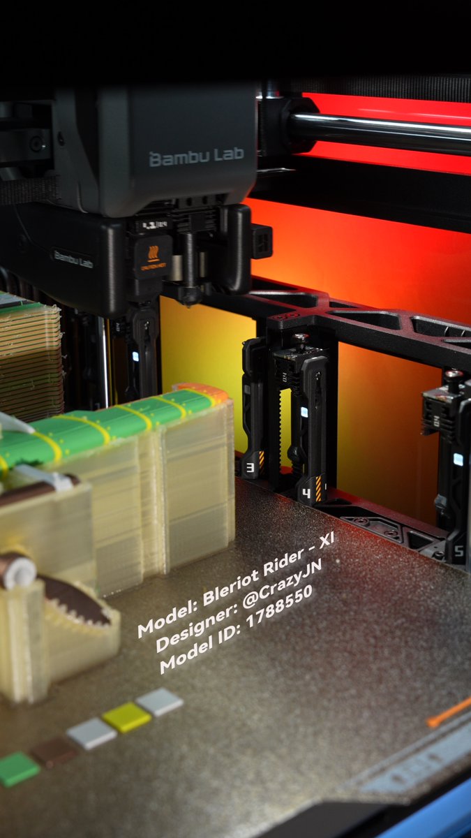 Swap Hotends and switch materials with less purging. Experience seamless, precise color changes for flawless prints, like this aircraft. 🛫 H2C Vortek System makes multi-material printing smoother than ever. 😉 #BambuLab #3DPrinting #H2C #Vortek