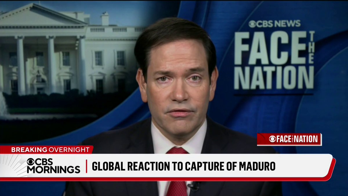 On Face The Nation Sunday, Sec. of State Marco Rubio told Margaret Brennan that economic pressure — like cutting off Venezuela’s oil trade — is the main leverage to get the South American country’s regime now led by Delcy Rodríguez to comply, but President Trump has also said that a second military operation is an option. Sec. Rubio also indicated that the Trump administration is not demanding - at this point -- a transition to democracy or handing over to the leaders who won the 2024 election.