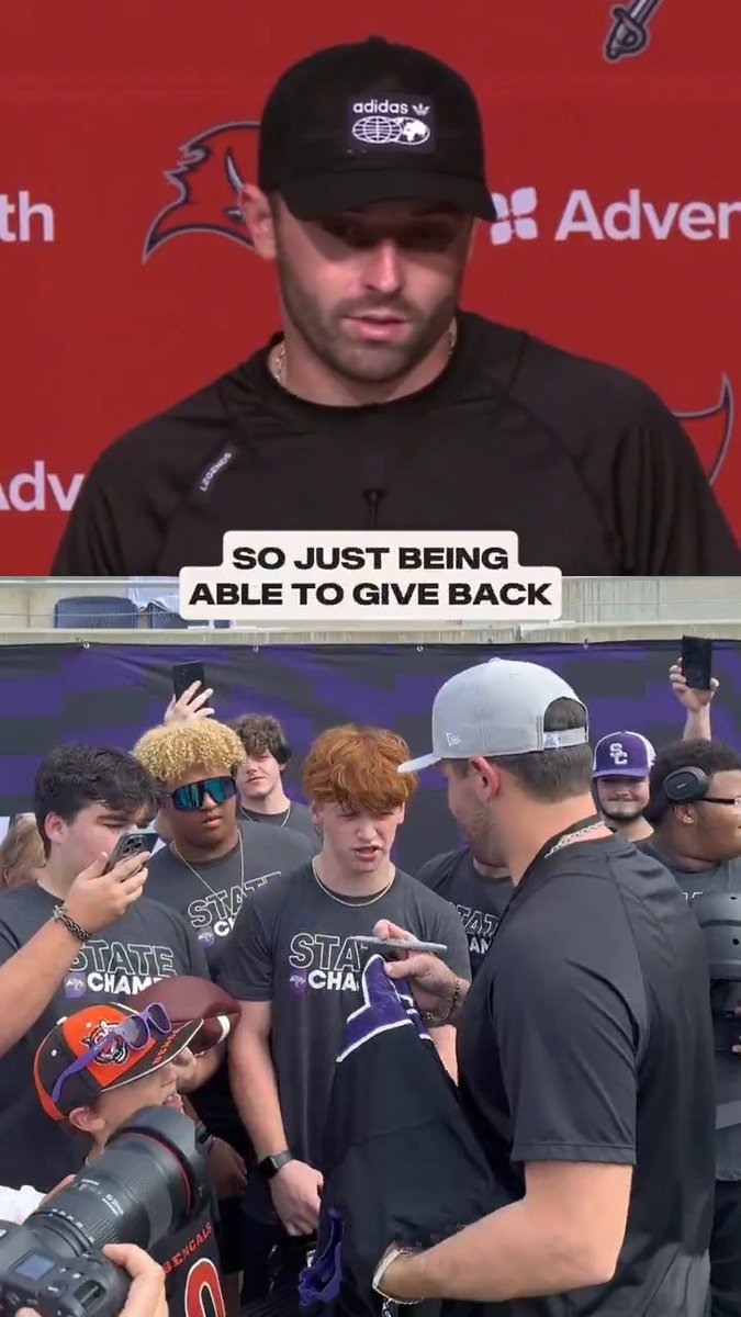 Never forget when Baker Mayfield donated equipment to a Florida high school team in jeopardy of losing its football program. The Space Coast Vipers went on to win the state championship because of the Mayfields' support. LAST DAY to cast your #WPMOYChallenge vote by reposting 🔁