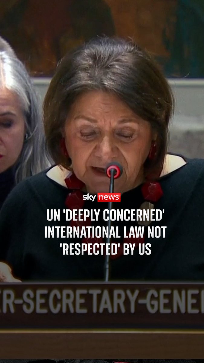 "The situation is critical." Under-Secretary-General Rosemary DiCarlo said the UN was 'deeply concerned' that international law was not 'respected' when the US captured Venezuelan president Nicolas Maduro. Follow the latest here: