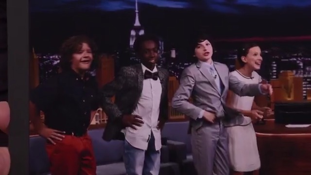 .Caleb McLaughlin couldn’t wait to wear his bowtie for his first appearance on The Tonight Show for Season 1 of stranger things 10 years ago! 🥹 #FallonTonight #StrangerThingsOnFallon