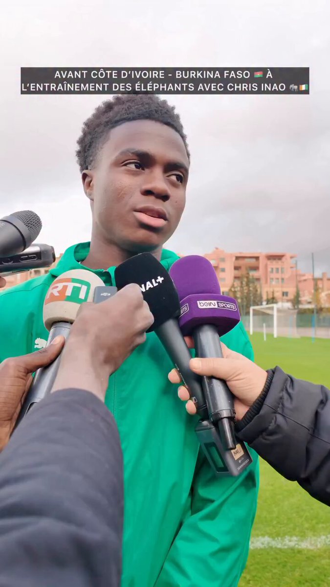 Christ Inao Oulaï s’exprime avant le huitième de finale contre le Burkina Faso. 🇧🇫🗣️ (🎥 Pape)