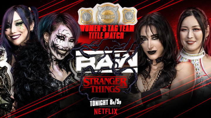 Two teams enter. Only one will leave as champion. The Kabuki Warriors defend the WWE Women's Tag Team Championship against @rhearipley_wwe and @iyo_skywwe TONIGHT on #WWERaw! 📺 8e/5p on Netflix