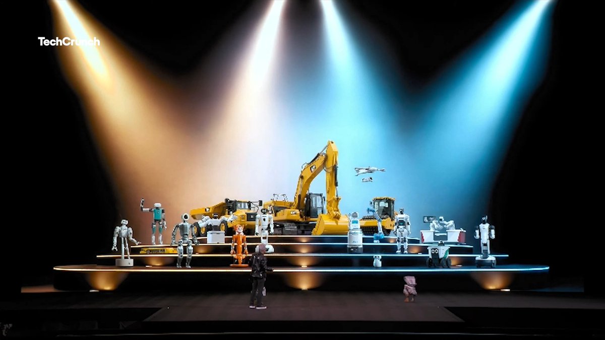 Nvidia's focus on bringing AI into the physical realm through robotics, demonstrated in one clip from #CES2026, with some help from some assistants.