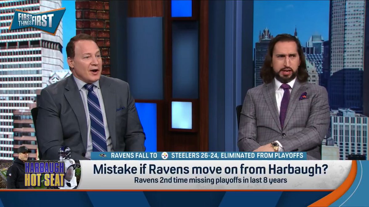 “I don’t think it is tenable for Lamar Jackson and John Harbaugh to be the coach and the quarterback for the Baltimore Ravens next season.” nick wright explains: