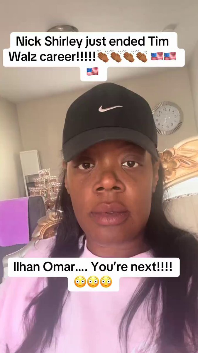 "Nick Shirley just ended Tim Walz career." "Ilhan Omar you are NEXT because the fraud was happening in your district." Expel from Congress. Denaturalize and Deport Omar!!