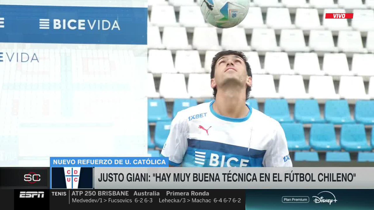 "CUANDO LLEGUÉ, ME DI CUNETA EN EL CLUB QUE ESTABA" Justo Giani habló sobre lo que significa para él vestir la camiseta de Universidad Católica. Mira #SportsCenterChile en el Plan Premium de #DisneyPlus.