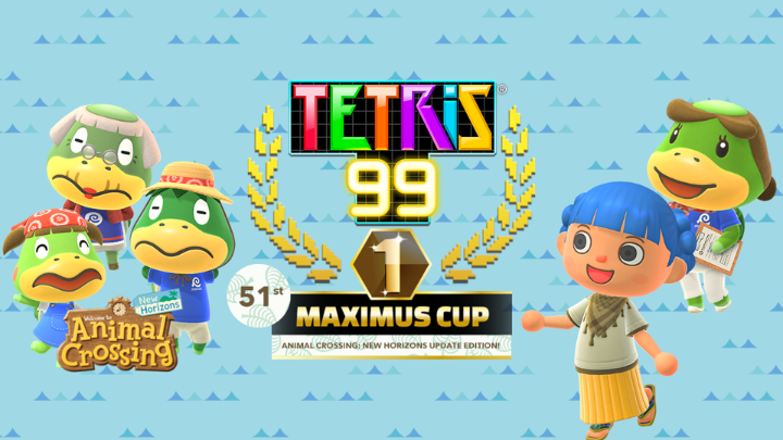 The #Tetris99 51st MAXIMUS CUP event will run from Jan 8 at 11pm PT to Jan 12 at 10:59pm PT! Once you’ve accumulated a total of 100 event points, a new theme will unlock, featuring art, music, and Tetrimino designs inspired by #AnimalCrossingNewHorizons! Tetris