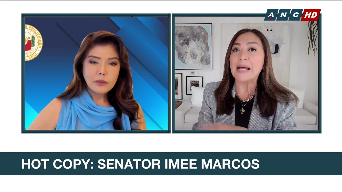 Senator Imee Marcos defended Senator Ronald dela Rosa, who has been out of office since November, saying he is still working despite his whereabouts remaining unknown. She urged the administration to release an arrest warrant against dela Rosa if one exists. #ANCHeadstart
