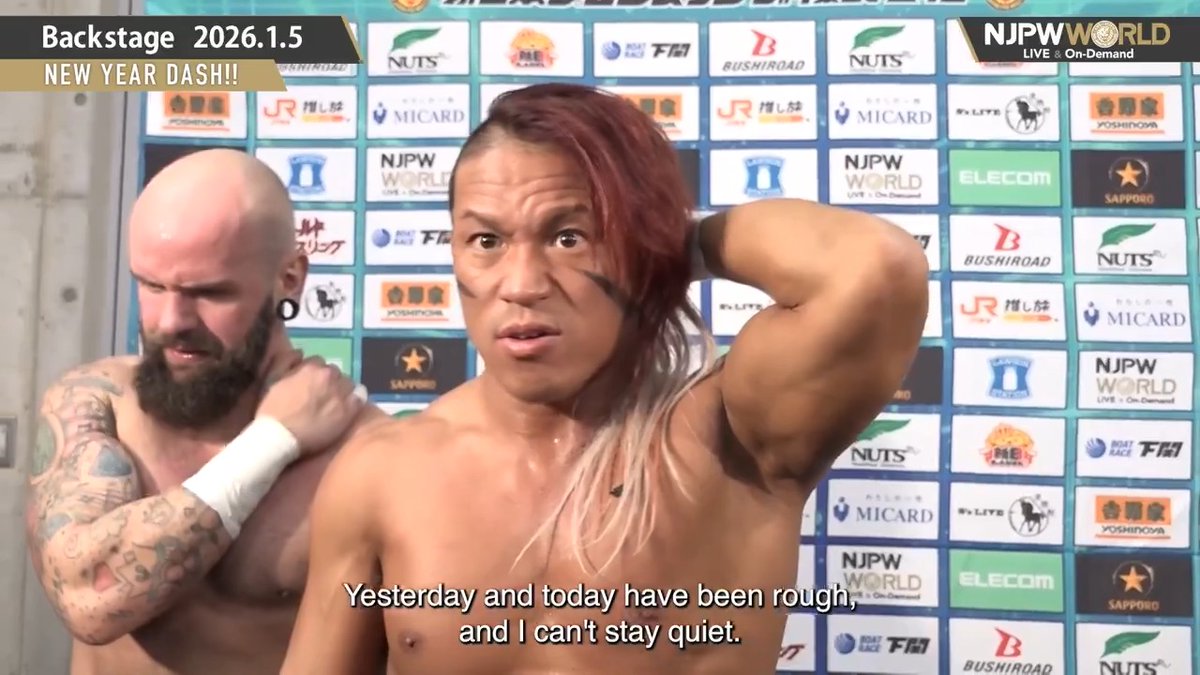.Robbie X. , 高橋ヒロム / Hiromu Takahashi and 石森太二 NEW YEAR DASH!! (January. 5th, 2026) Backstage comments! Watch FREE|無料公開中 ⇒ From the profile URL|「NJPW WORLD」で検索 1/5(月) #njdash のBSコメントを #NJPWWORLD で無料公開中! #NJPW