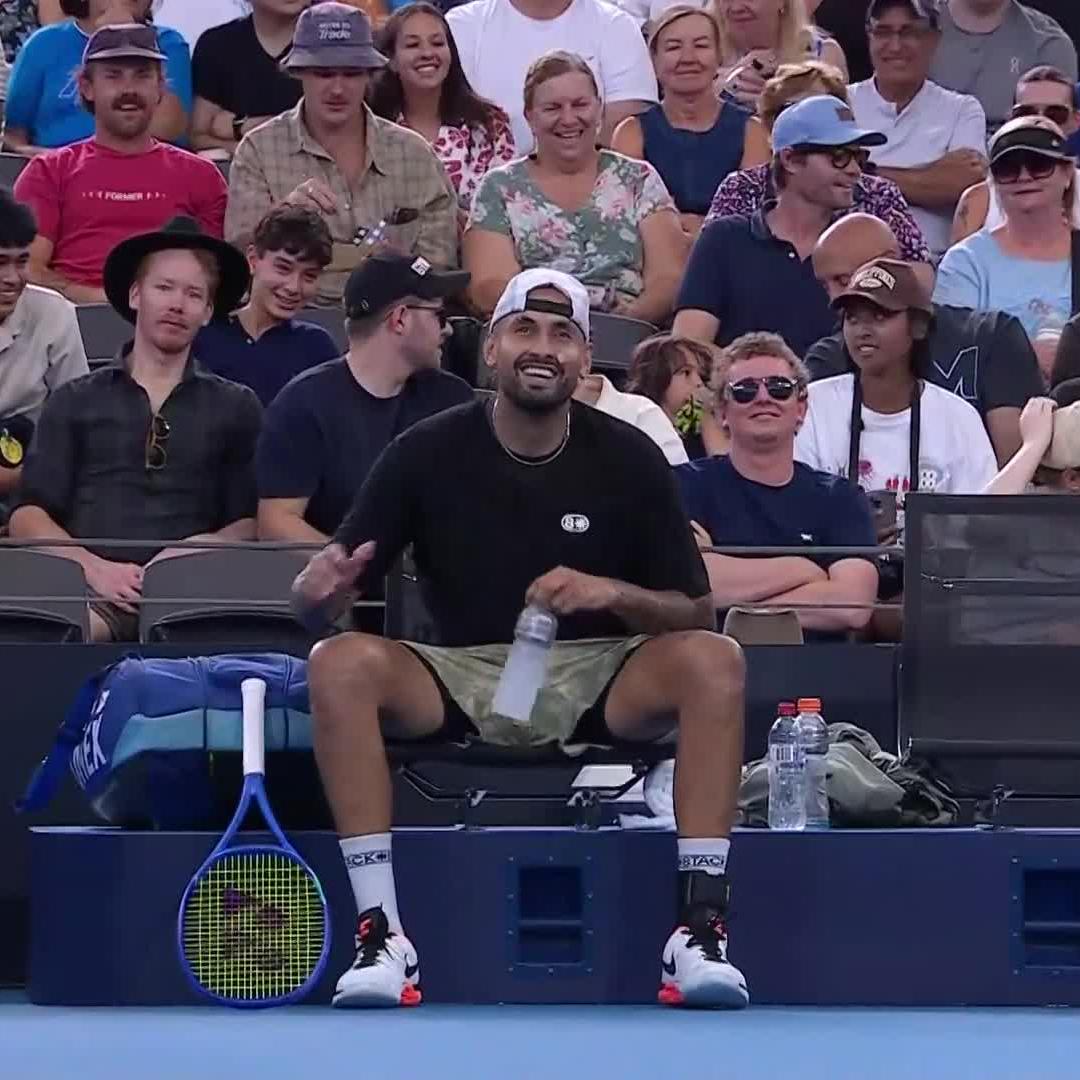 Nothing new in Brisbane 😅 Never change, Nicholas Kyrgios! #BrisbaneTennis