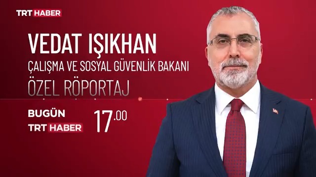 🔸2026’da çalışma hayatında hangi adımlar atılacak? 🔸Kadın ve gençlerin istihdamı için hangi projeler yürütülecek? 🔸Belediyelerin SGK’ya ne kadar prim borcu var? Çalışma ve Sosyal Güvenlik Bakanı Vedat Işıkhan özel röportajı saat 17.00’de TRT Haber’de.