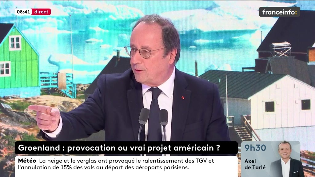 🔴 Groenland ➡️ "Il est grave que le pays majeur de l'OTAN s'en prenne à un autre pays, disant que le Groenland pourrait lui appartenir, non pas pour protéger les Européens, mais pour détenir les ressources minières, le même argument que pour le Venezuela", dit François Hollande