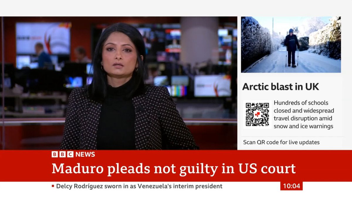 News reader telling herself, remember the memo, remember the memo, remember the memo. "since Nicolas Maduro was... er... seized" phew. remembered the memo
