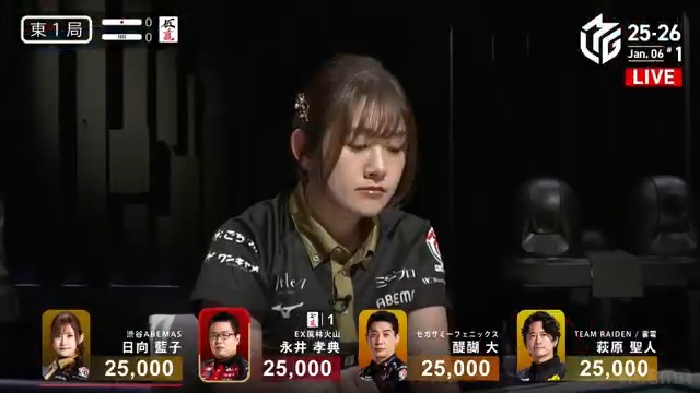 #Mリーグ 2025-26試合ダイジェスト📹 東1局 #日向藍子 選手の親倍満ツモ！ 大物手同士の痺れる攻防！ 永井選手選手がドラ3赤1の🀍待ちリーチも 親の日向選手が門前チンイツの🀉待ち聴牌！ 日向選手が🀉ツモの8000オールで幸先良いスタート！ 👇動画タップで今すぐ無料視聴