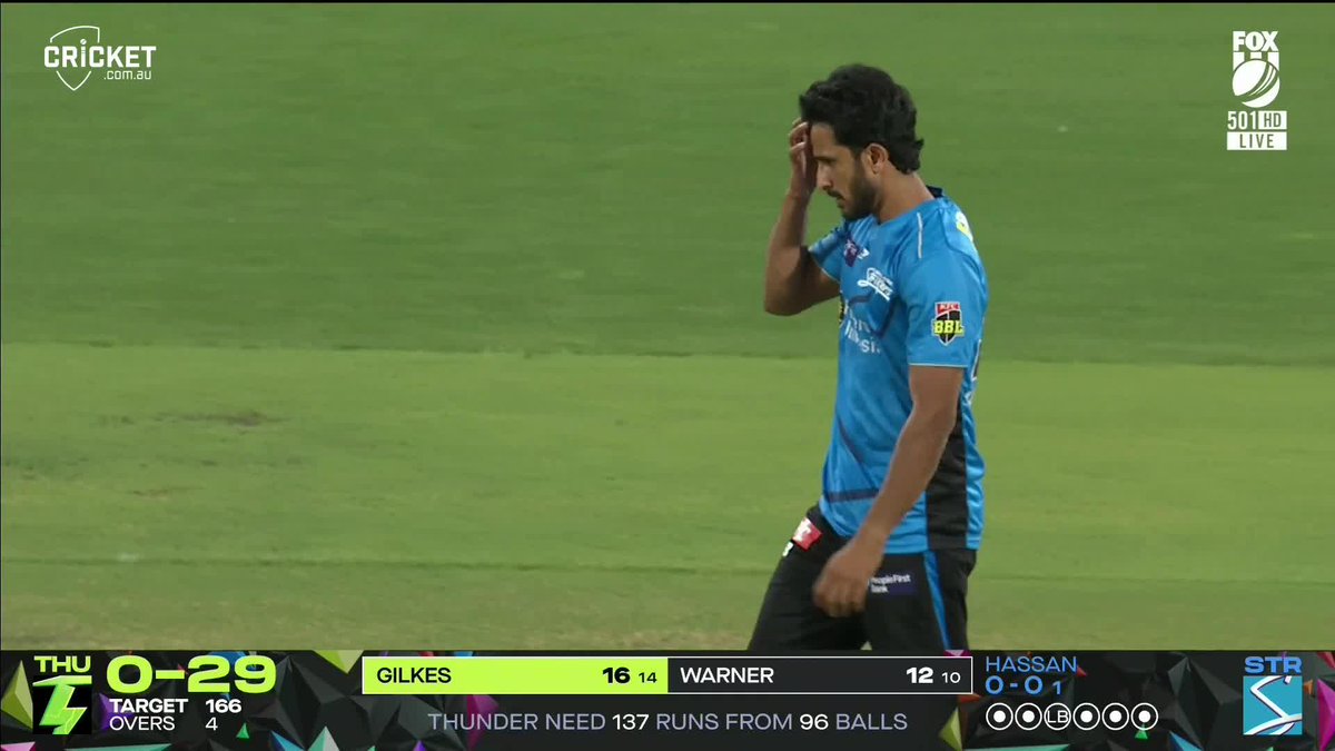 Hassan Ali's first over of the night was a maiden! #BBL15