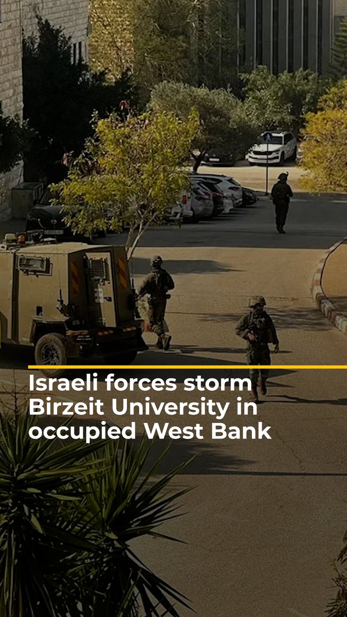 BREAKING: Israeli forces storm Birzeit University in the occupied West Bank. At least two students were injured after live rounds were fired. Al Jazeera’s Nida Ibrahim reports.