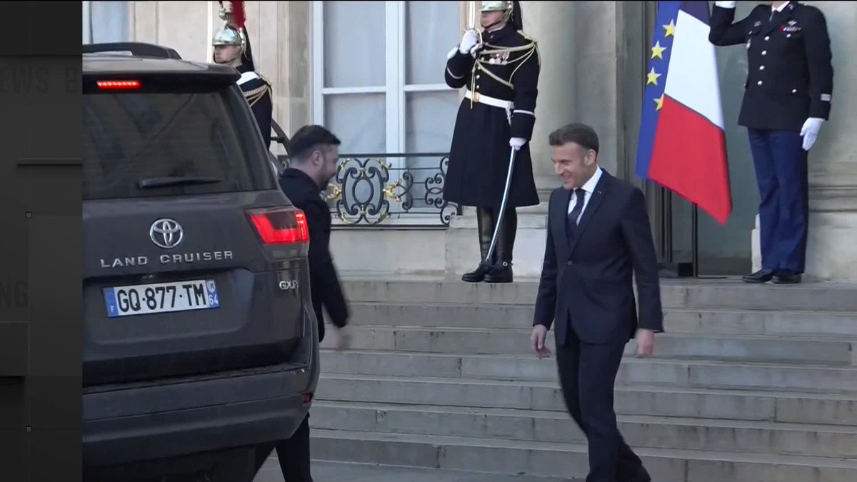 BREAKING: President Macron greets President Zelenskyy in Paris for Coalition of the Willing meeting 📺 Sky 501, Virgin 602, Freeview 233 and YouTube