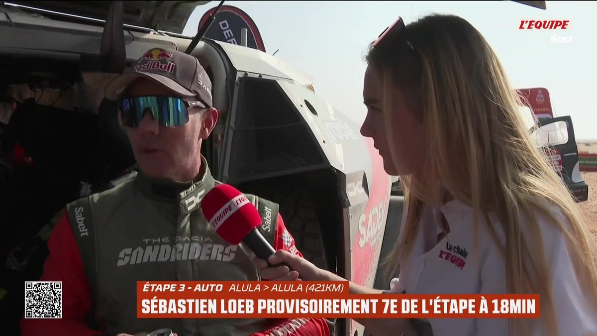 Sébastien Loeb visiblement un peu agacé par cette 3e étape du DAKAR RALLY ... Le Français regrette le rythme aujourd'hui, au ralenti à cause des crevaisons... 🐢 #Dakar2026