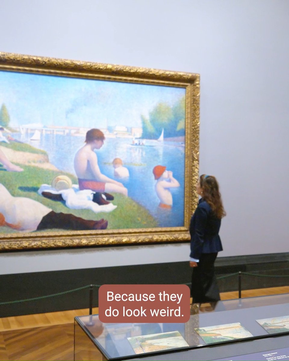 What feels strange about the figures in Seurat's 'Bathers'? 🤔 Join Emmelyn Butterfield-Rosen, Associate Professor of 19th-Century European Art at the Institute of Fine Arts at New York University as she looks at the ways Seurat makes these figures seem both present and absent. Watch the full film: