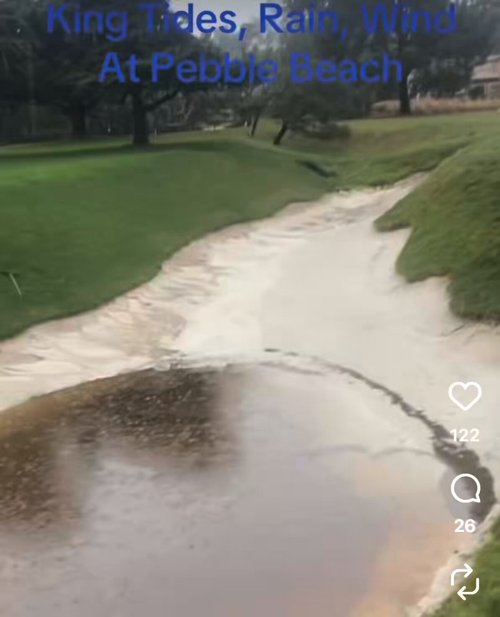 If you spent $4,000 on your dream trip to Pebble Beach, would you play in this? Brutal scenes from the recent storms in California. But if it’s a bucket list trip, what can you do? The game must go on. One of the hard truths about planning expensive golf trips is that weather can make or break it. Golf is an outdoor game and nature doesn’t care about us. It happened to me at TPC Sawgrass. $900 and lakes on greens. But that’s life! Make lemonade.