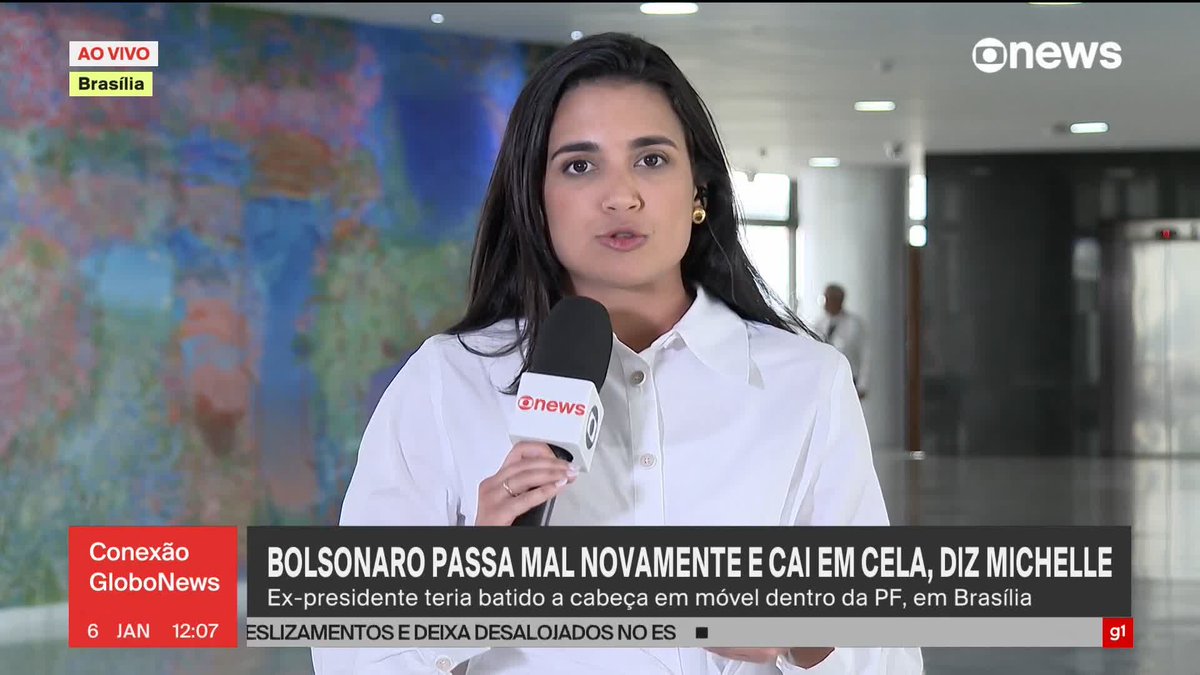O ex-presidente Jair Bolsonaro passou mal novamente na madrugada desta terça-feira (6) e bateu a cabeça em um móvel na cela em que cumpre pena na Superintendência da Polícia Federal, em Brasília. #ConexãoGloboNews ➡ Assista à #GloboNews: