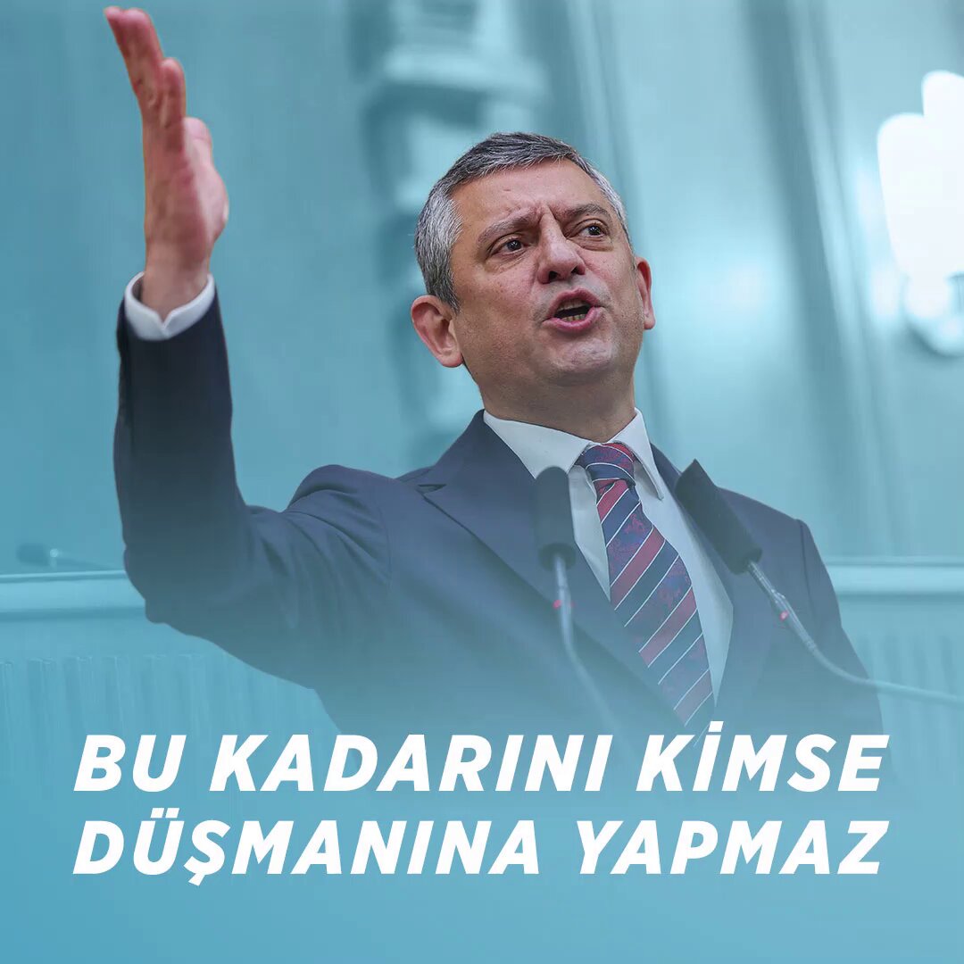 Genel Başkanımız Özgür Özel: “15 metrekare hastane odasında 4 jandarmayla tutuyorlar, oysa ayağını kaldıracak mecali bile yok. Ama bilsinler ki ne AK Parti’nin ne de MHP’nin seçmenin içinde bu kadar vicdansızlığa susacak bir kişi de yok. Bu millet böyle bir millet değil!”