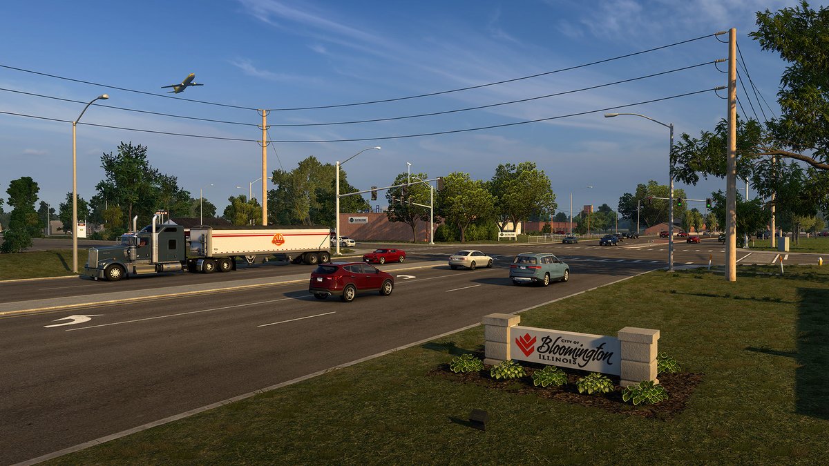First look at Bloomington, Illinois, in the upcoming American Truck Simulator - Illinois DLC! 🌽 From agricultural depots and city landmarks to a lived-in urban feel, our team is bringing central Illinois to life. 🚛 Find out more at 👉