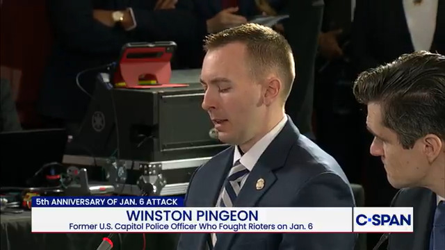 Former Capitol Police Officer Winston Pingeon who was assaulted, punched and pepper-sprayed on January 6th: "What happened that day is wrong. It should go without saying. Pardoning criminals who severely beat me and my officers that day is completely unacceptable."