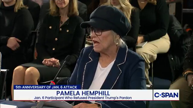 January 6th participant Pamela Hemphill, who refused President Trump's pardon: "Once I got away from the MAGA cult and started educating myself about January the 6th, I knew what I did was wrong...I am guilty, and I own that guilt...I had fallen for the president’s lies."
