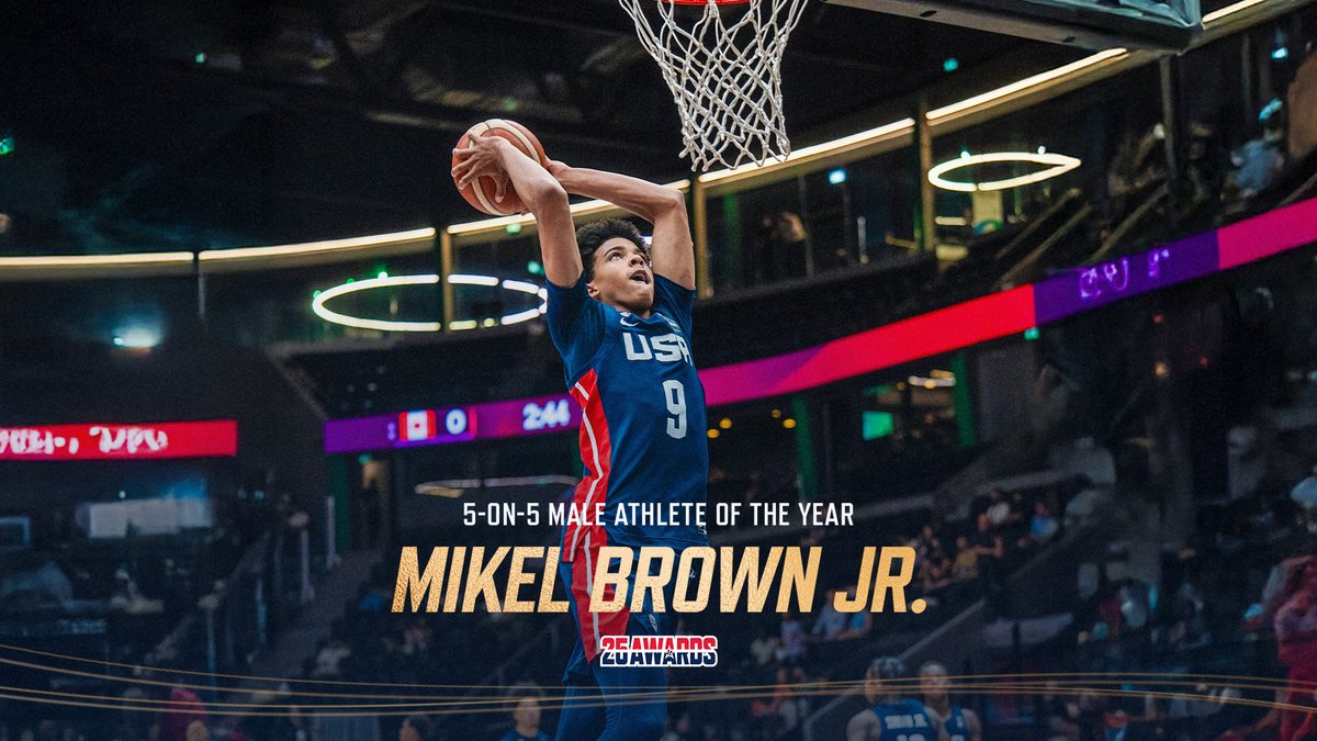 His game does the talking. ⭐️ Mikel Brown Jr. is the 2025 USA Basketball 5-on-5 Male Athlete of the Year! 🇺🇸 #USABAwards