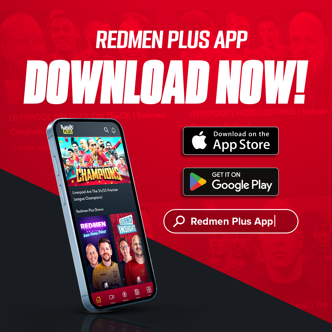 Your new home for Liverpool FC content is here 🏠🔴 The Redmen Plus app is AVAILABLE NOW! ✅ YouTube videos & Podcasts in one feed ✅ Exclusive Redmen Plus Content ✅ An AD-FREE experience for Plus subscribers The ultimate companion for every Red. DOWNLOAD FOR FREE 👇