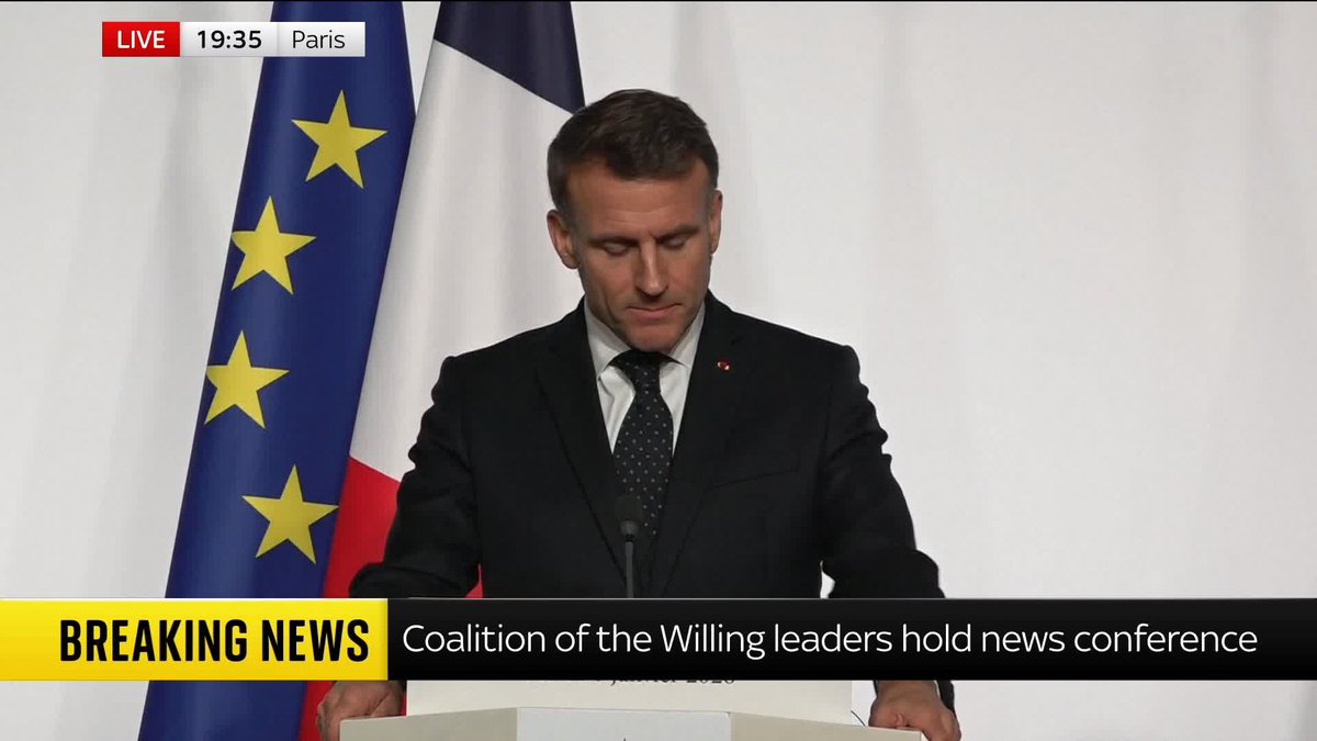 French President Emmanuel Macron announces that the coalition of the willing has made "considerable progress" on agreeing "strong security guarantees" for Ukraine. Read more ➡️ 📺 Sky 501, Virgin 602, Freeview 233 and YouTube
