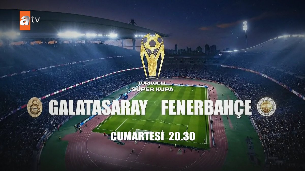 Galatasaray-Fenerbahçe derbisi, cumartesi günü saat 20.30'da ATV'den şifresiz yayınlanacak.